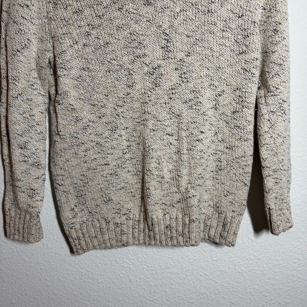 Urban Pipeline Sweater Boys‎ Small Cream Speckled Tight Knit Ribbed Shawl Collar - Picture 6 of 10